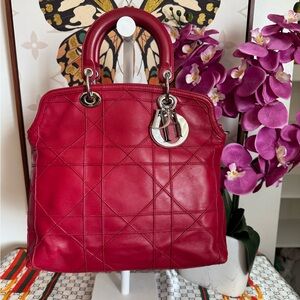 🔥Dior Red Quilted Leather Shoulder Bag
